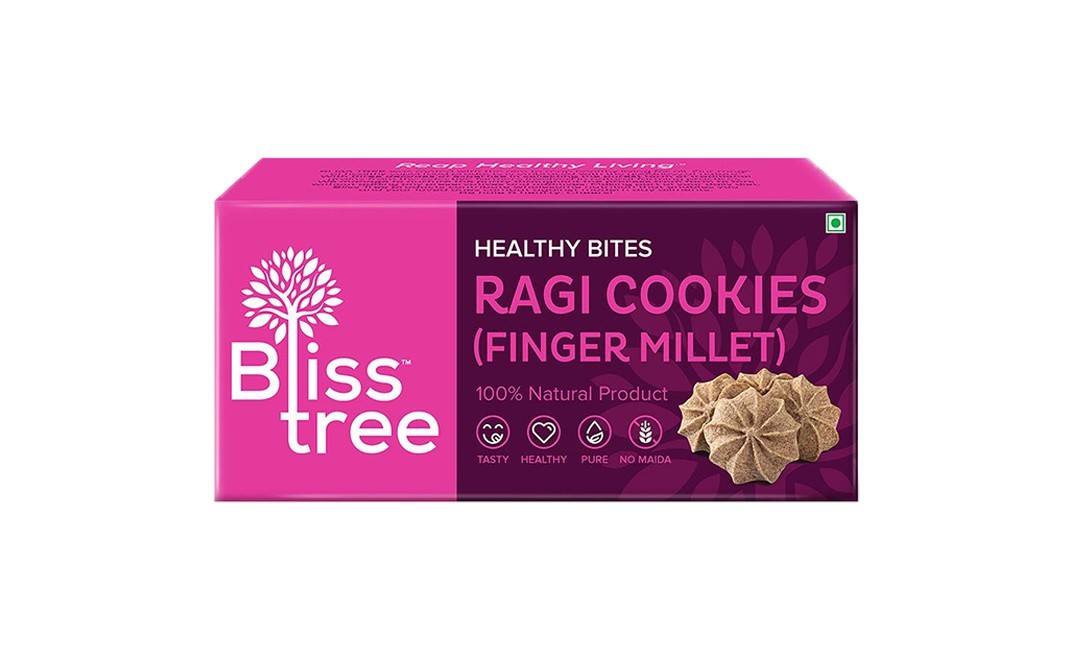 Bliss Tree Healthy Bites Ragi Cookies Finger Millet   Pack  75 grams